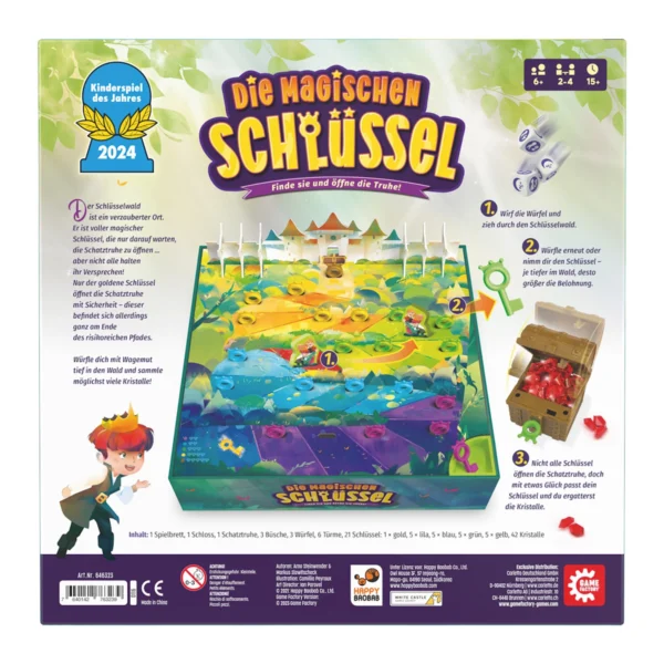 Die magischen Schlüssel, Spiel des Jahres 2024, Rückseite Verpackung