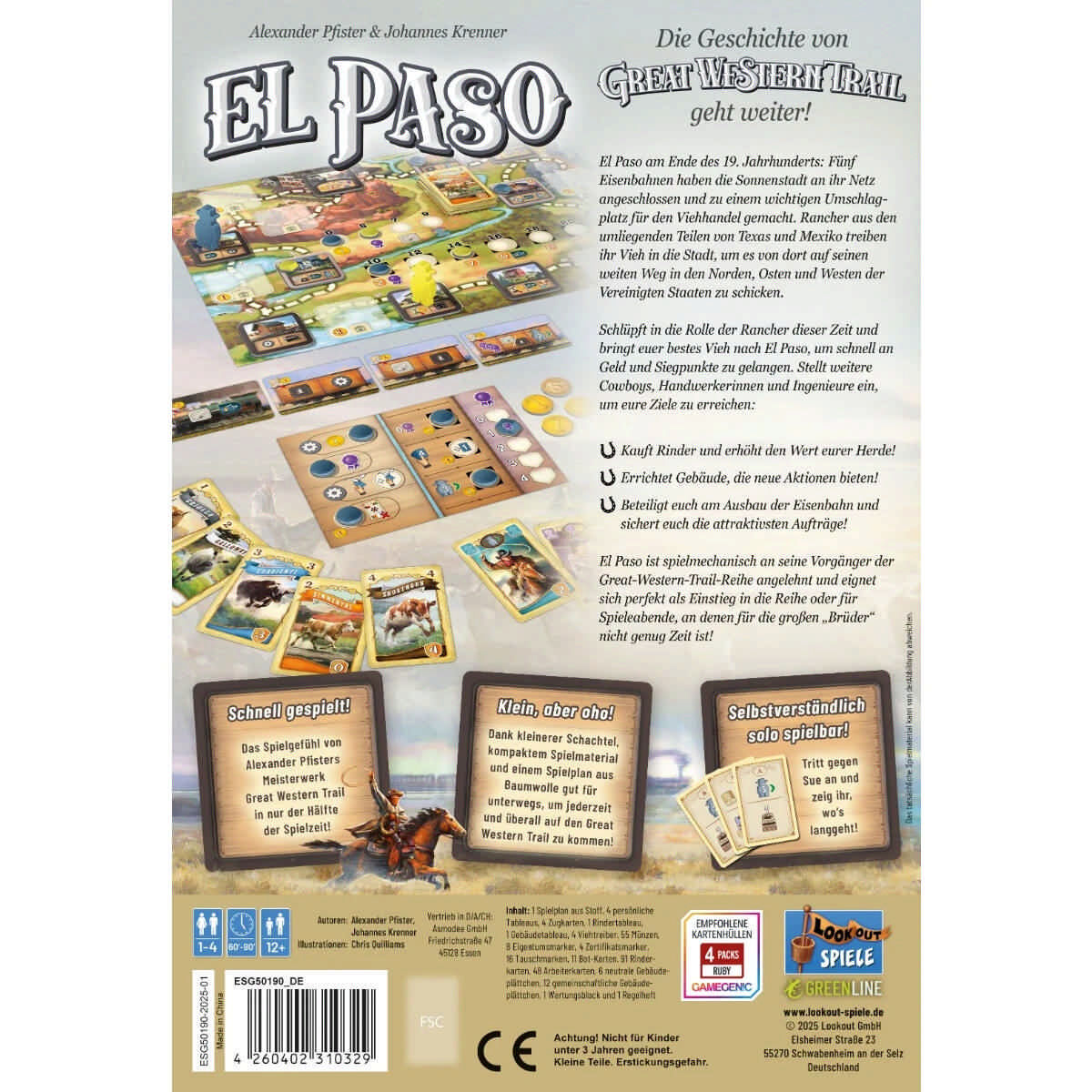 Great Western Trail El Paso Lookout Spiele Cover hinten