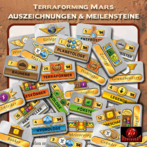 Terraforming Mars Meilensteine und Auszeichnungen Schwerkraftverlag Spielmaterial