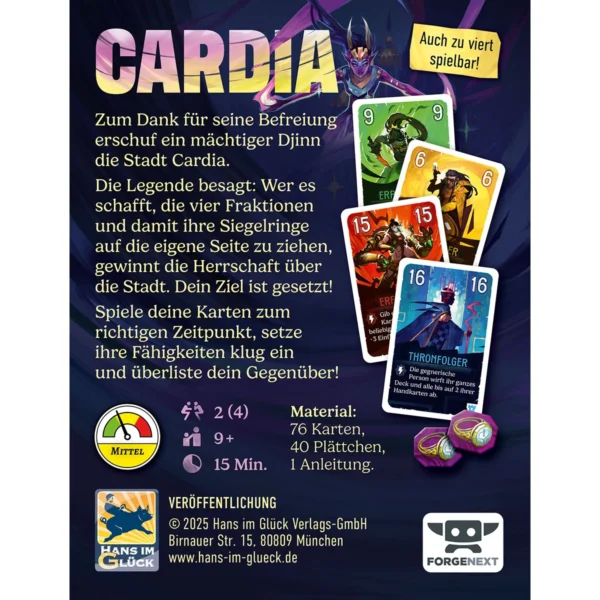 duell um cardia spielschachtel hinten