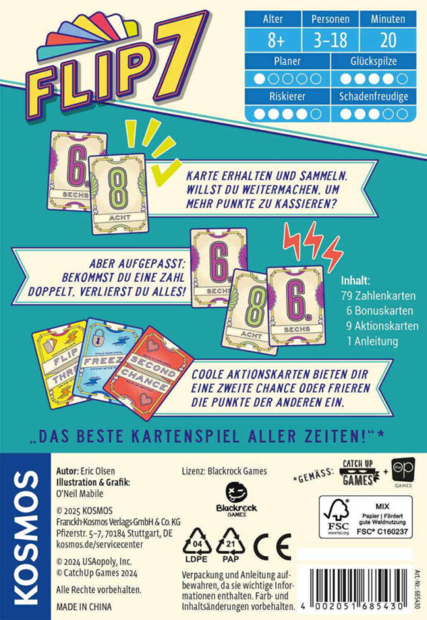 Flip 7 Box Rückseite