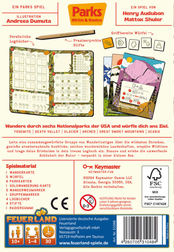 parks wuerfeln und wandern Rückseite