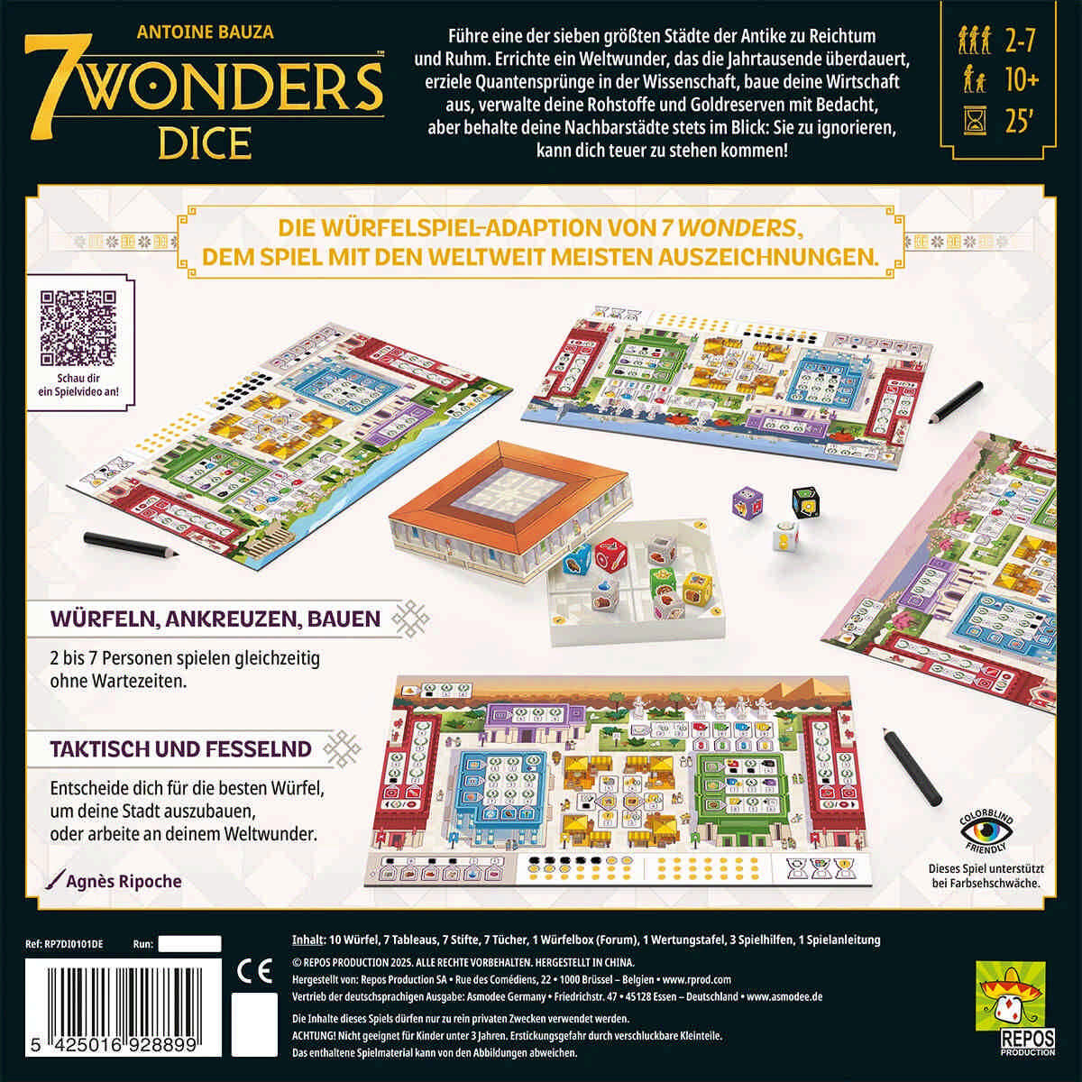7 Wonders Dice Box Rückansicht