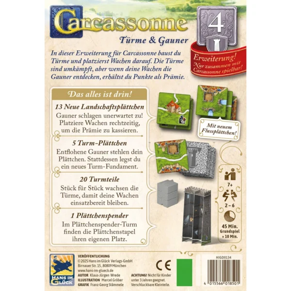 carcassonne türme und gauner erweiterung spielschachtel hinten