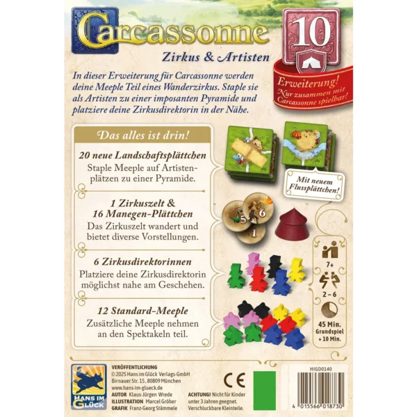 carcassonne zirkus und artisten erweiterung spielschachtel hinten