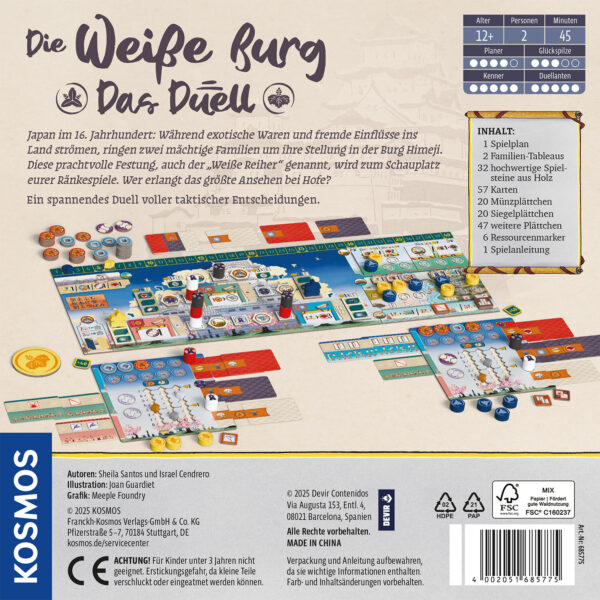 die weiße burg das duell spielschachtel hinten