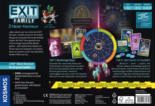 exit family backstage boys & jahrmarkt im dunkeln spielschachtel hinten
