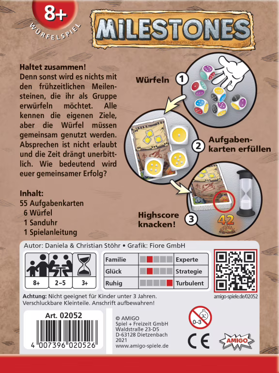 milestones spielschachtel hinten