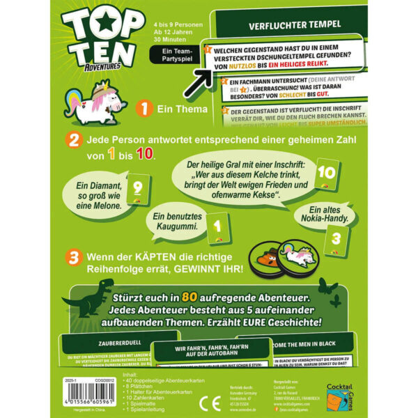 Top Ten Adventures Box Rückseite