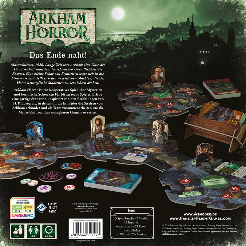 arkham horror 3. edition spielschachtel hinten