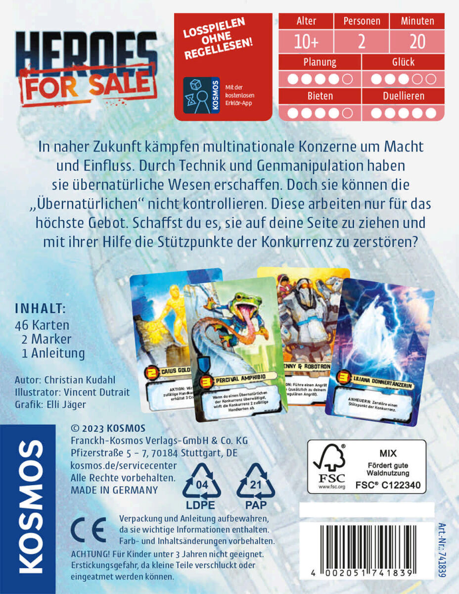 Heroes for Sale Kosmos Verlag Cover hinten