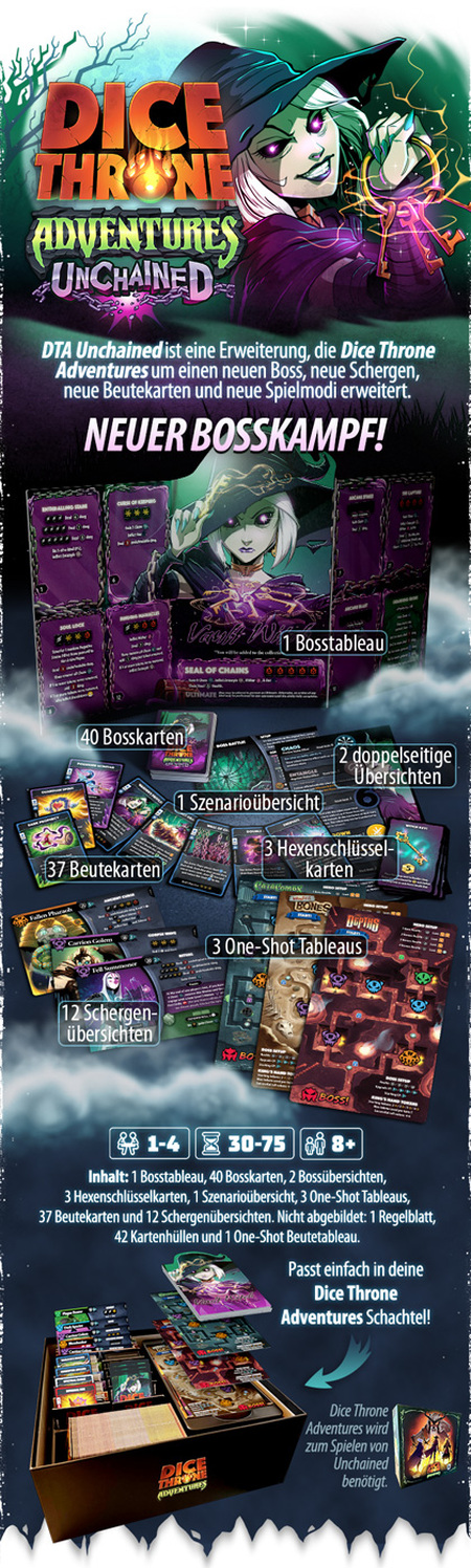 Dice Throne Adventures Unchained Corax Spiele Spielmaterial