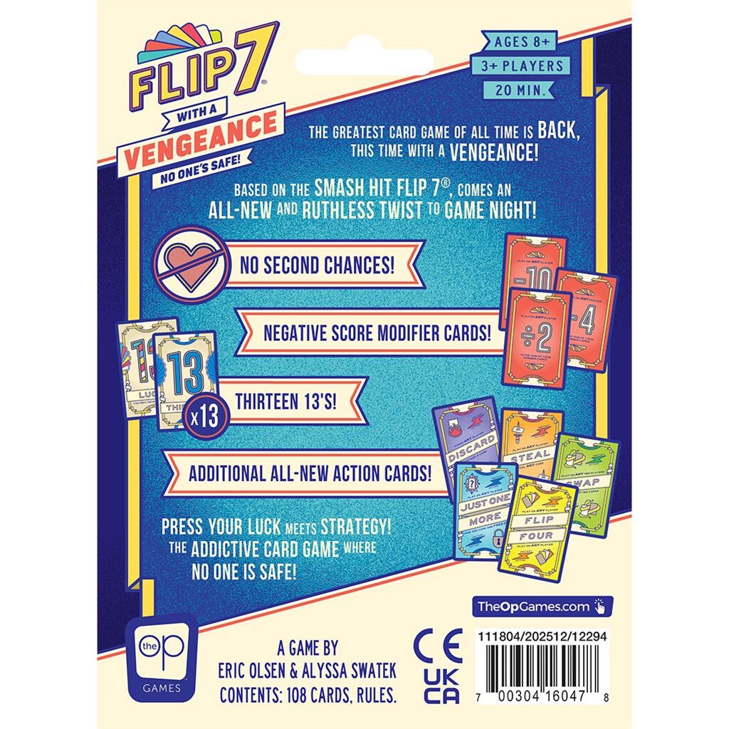 Flip 7 with a Vengeance USAopoly Cover hinten