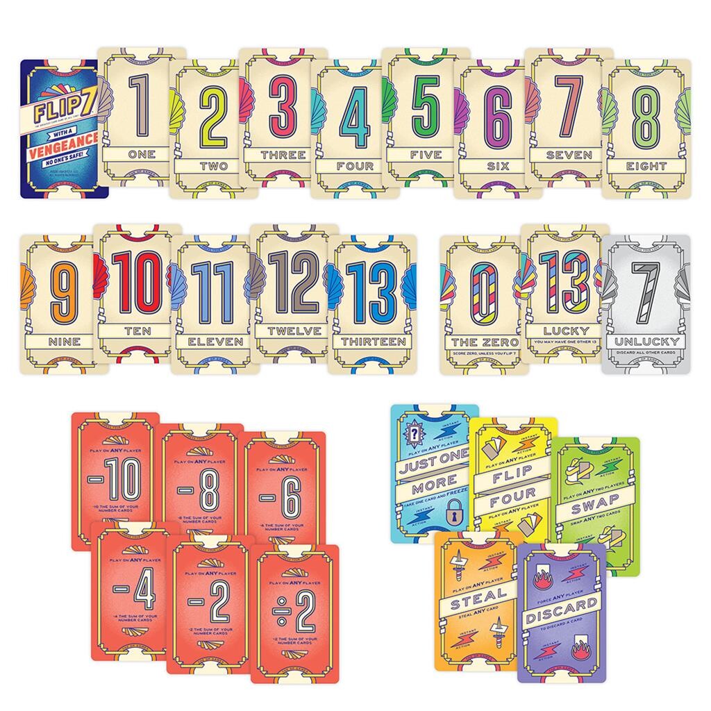 Flip 7 with a Vengeance USAopoly Spielmaterial