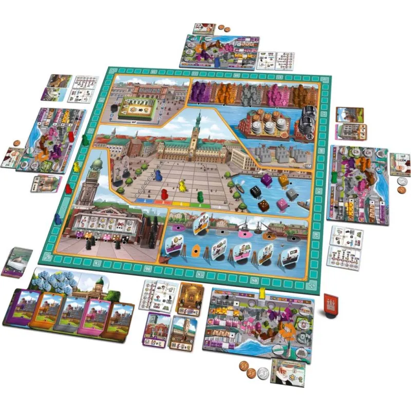 Hamburg Classic Edition Queen Games Spielmaterial