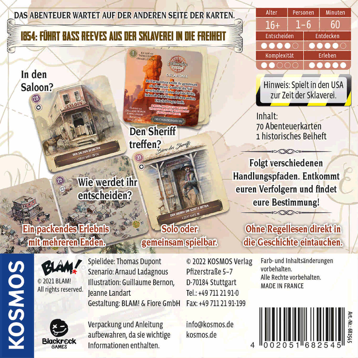 Cartaventura - Oklahoma Kosmos Verlag Cover hinten