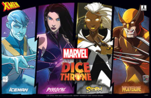 Marvel Dice Throne X-Men: Iceman, Psylocke, Storm, Wolverine Grimspire Cover vorne