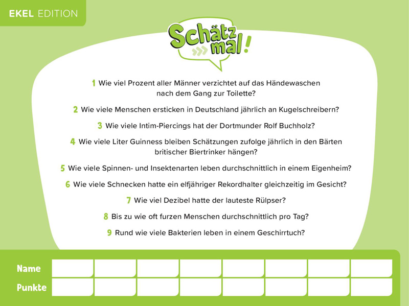 Schätz mal - Ekel Edition Schätz mal Verlag Spielmaterial