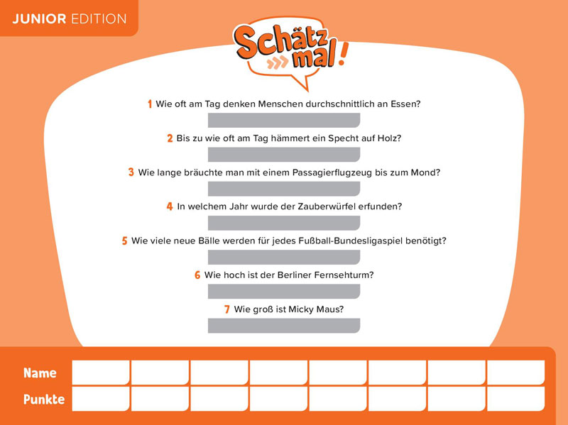 Schätz mal - Junior Edition Schätz mal Verlag Spielmaterial