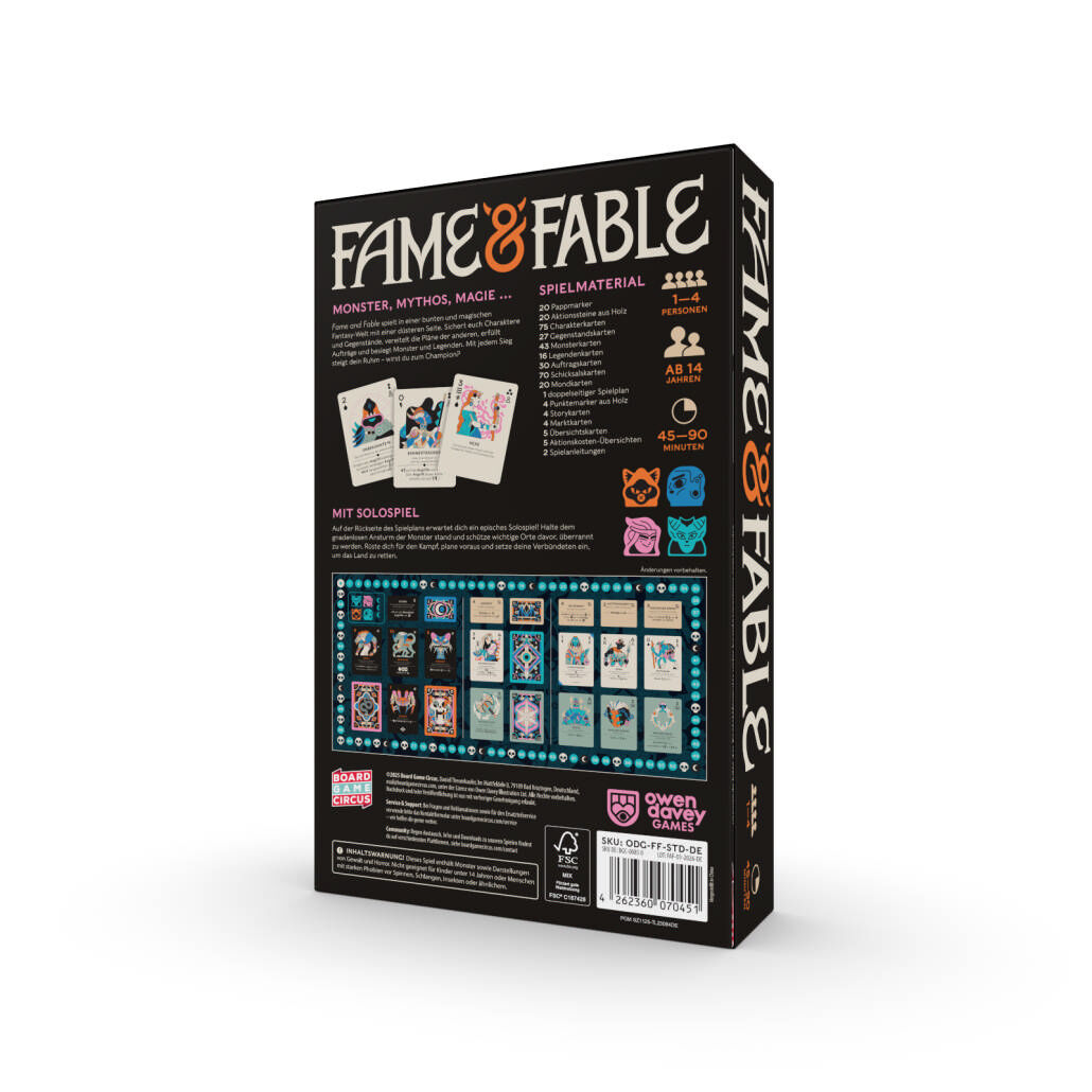 Fame & Fable Boardgame Circus Cover hinten