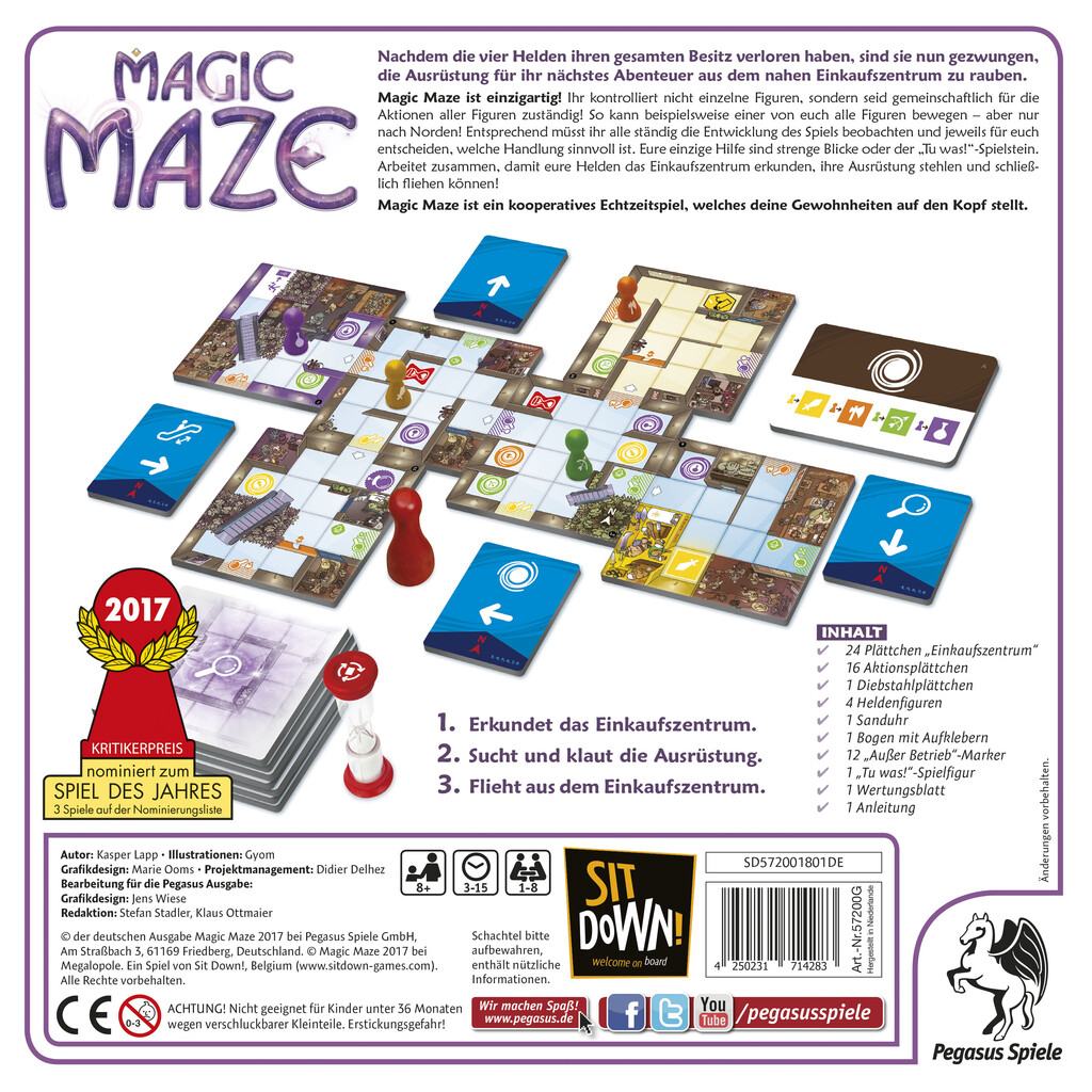 Magic Maze Pegasus Spiele GmbH Cover hinten