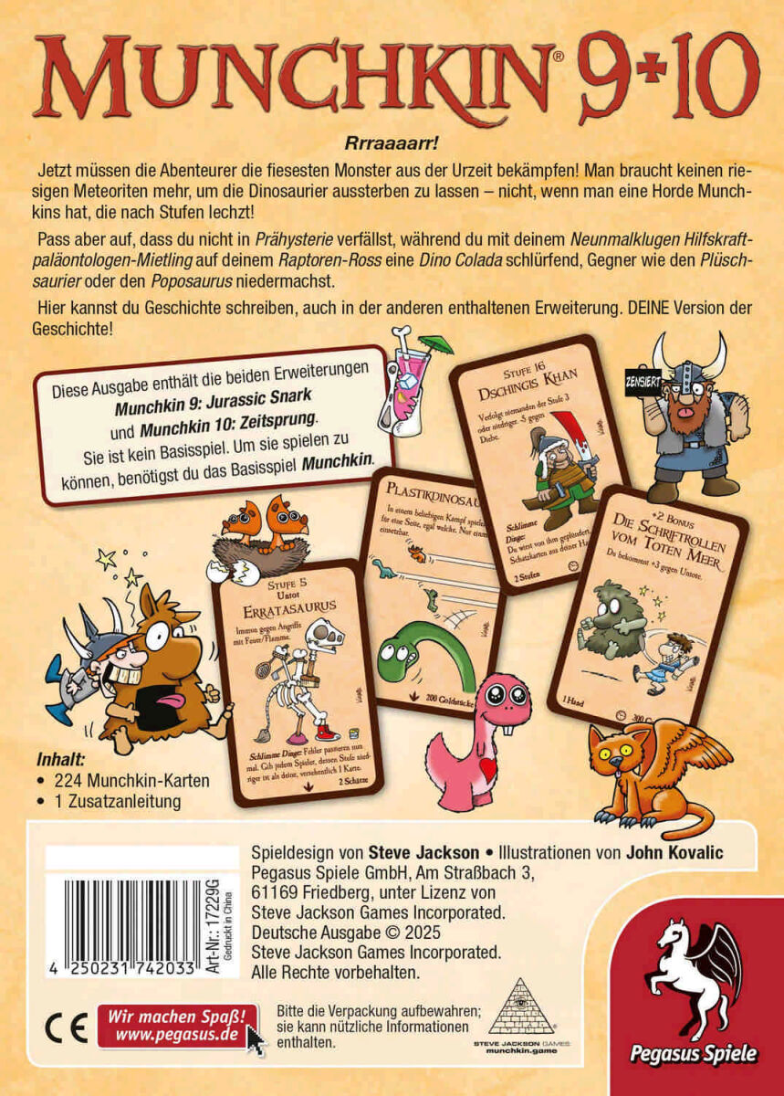 Munchkin 9 + 10 Pegasus Spiele GmbH Cover hinten