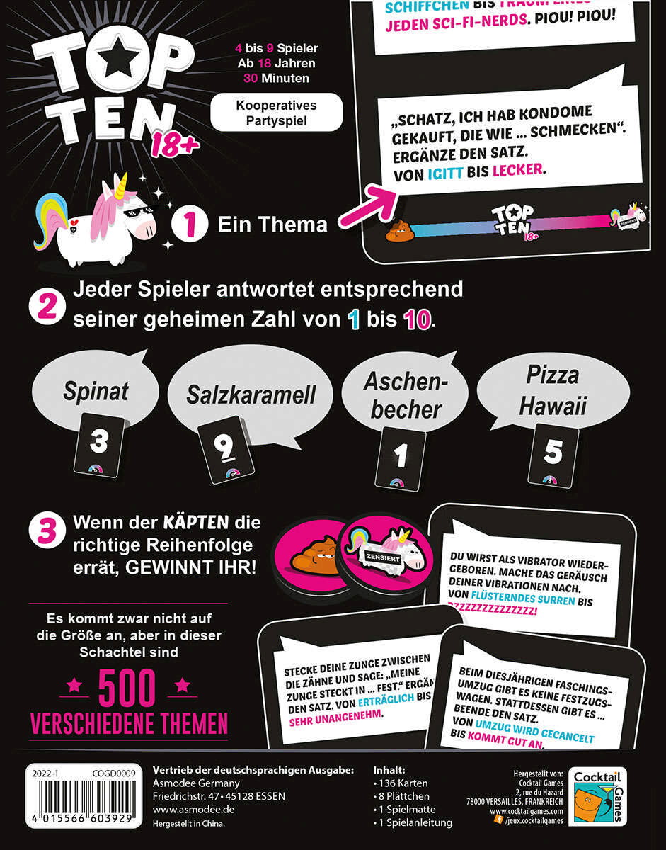 Top 10 - 18+ Asmodee GmbH Cover hinten