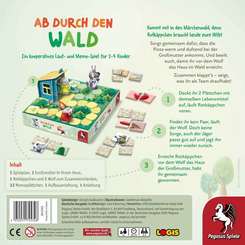 Ab durch den Wald Pegasus Spiele GmbH Cover hinten