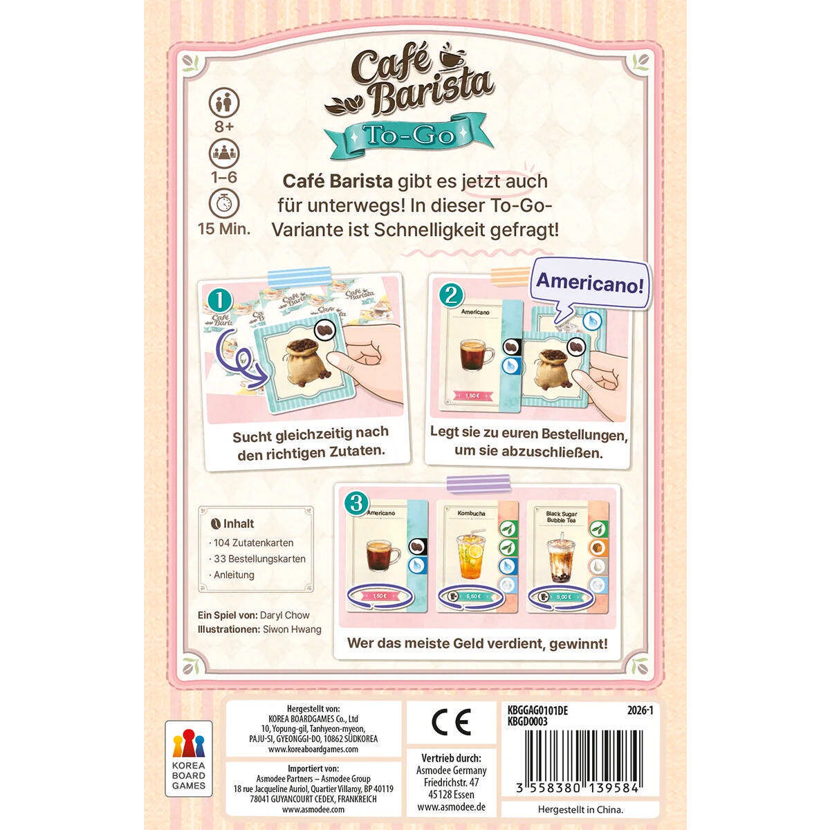Café Barista to go Asmodee GmbH Cover hinten