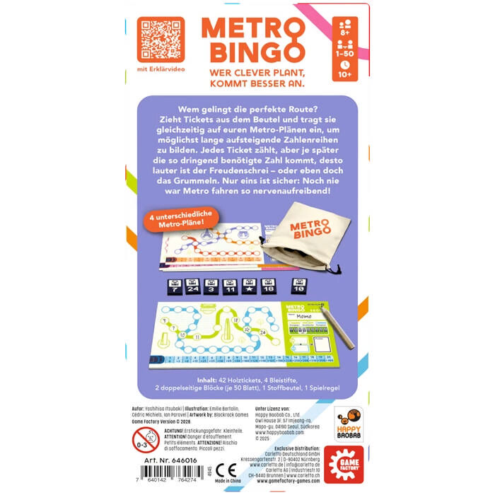Metro Bingo Game Factory Cover hinten