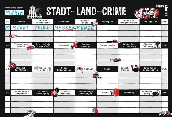 Black Stories - Stadt - Land - Crime Moses Verlag Spielmaterial