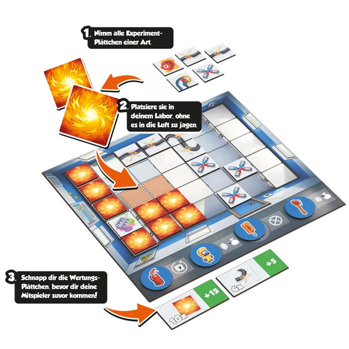 Professor Boom Game Factory Spielmaterial